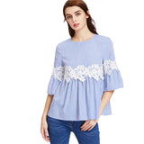 JF Blue Collection - 3 Quarter Flare Sleeve Buttoned Blouse