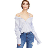 JF Blue Collection - Cold Shoulder Casual Blouse