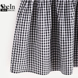 2017 Summer Gingham Riffle Media Babydoll T-shirt