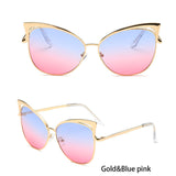 Vintage Cat Eye Twin-Beam Designer Sunglasses