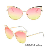 Vintage Cat Eye Twin-Beam Designer Sunglasses