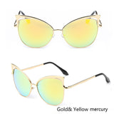 Vintage Cat Eye Twin-Beam Designer Sunglasses