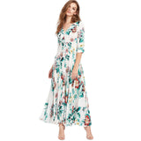 2017 Summer Deep V Neck Boho Botanical Maxi Dress