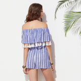 JF Blue Collection -Playsuit Off the Shoulder Sexy Romper