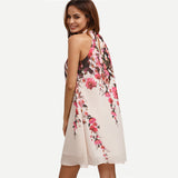 Muticolor Round Neck Floral Boho Dress