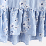 JF Blue Collection - Cute Flowers Raglan Sleeve Blouse