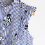 JF Blue Collection -  Cranes 2017 Summer Casual Blouse