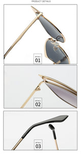 Vintage Cat Eye Twin-Beam Designer Sunglasses