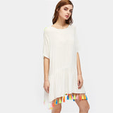 Summer Bohemian Batwing Smock Open Back Sexy Vocation Dress