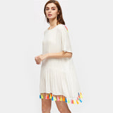 Summer Bohemian Batwing Smock Open Back Sexy Vocation Dress