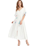 Sumer V Back Batwing Bohemian Maxi Vocation Dress