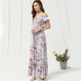 Bohemian Off The Shoulder Summer Floral Maxi Vocation Dress