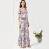 Bohemian Off The Shoulder Summer Floral Maxi Vocation Dress