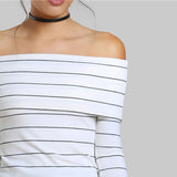 Sexy Top Off The Shoulder Slim Fit T-shirt