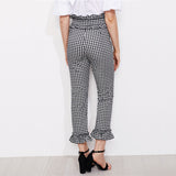 2017 Autumn - Gingham Frill Trim Pants